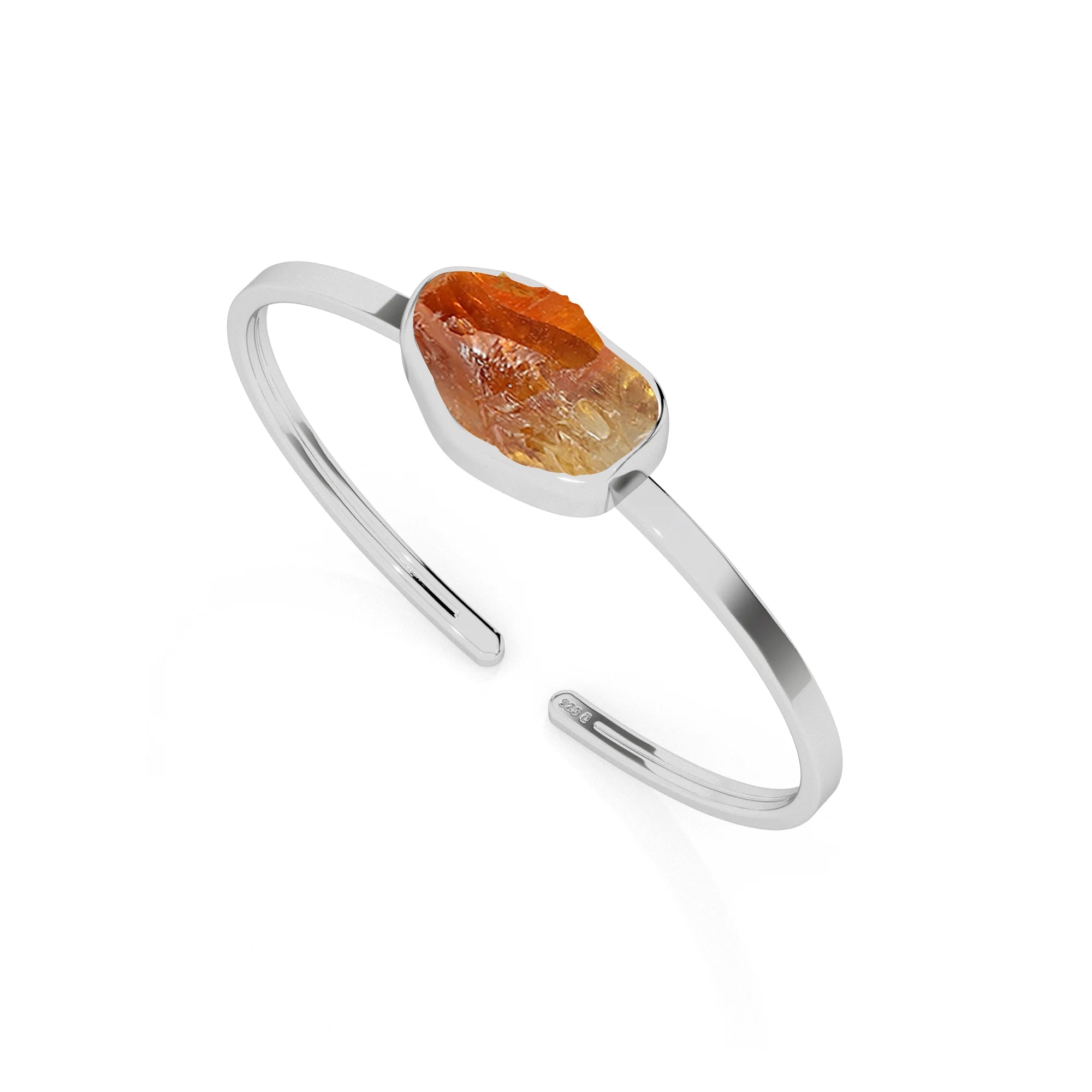 natural citrine rough shape twister bracelet