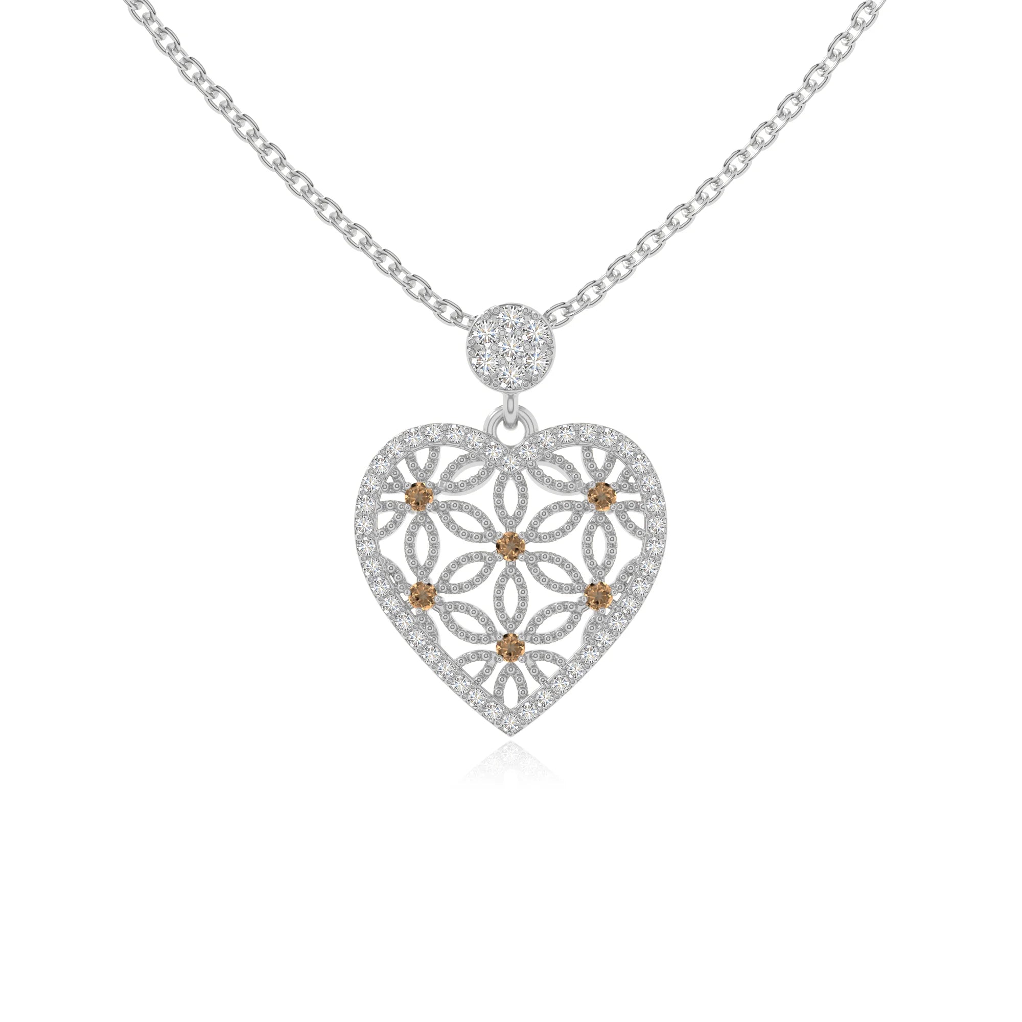 natural citrine infinity love knot necklaces in sterling silver 