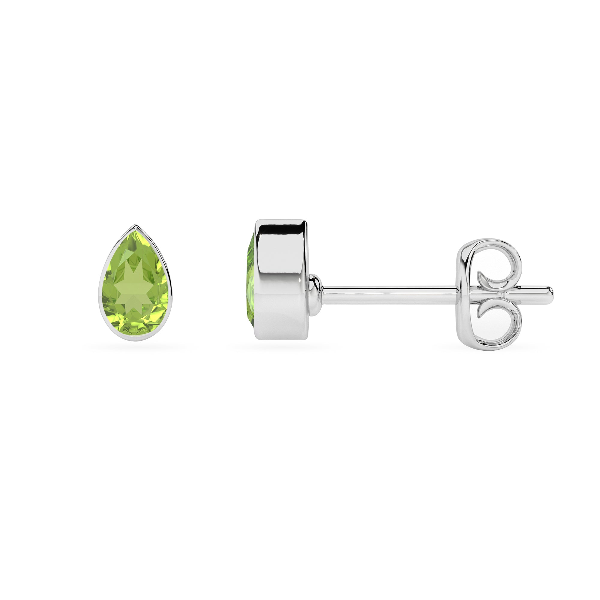 natural peridot pear shape stud earrings