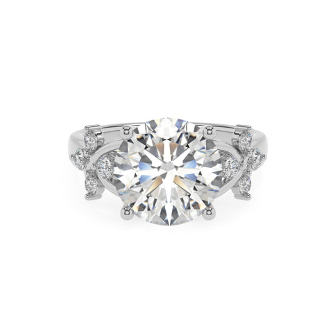 lab-grown moissanite round criss cross solitaire engagement ring