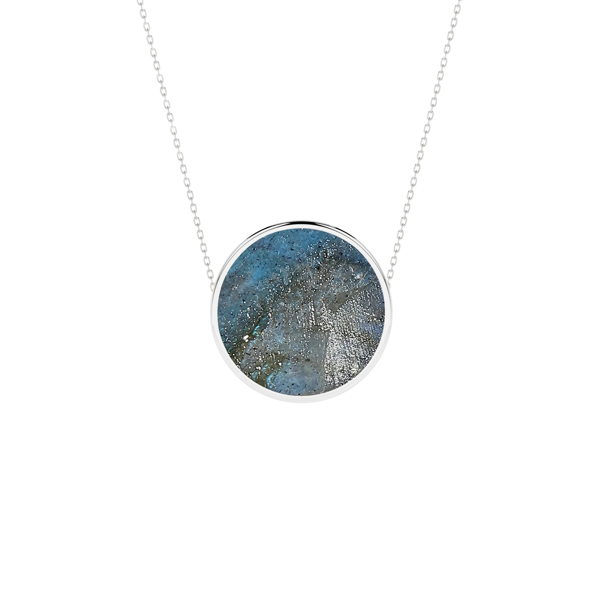 natural labradorite round shape pendant necklace