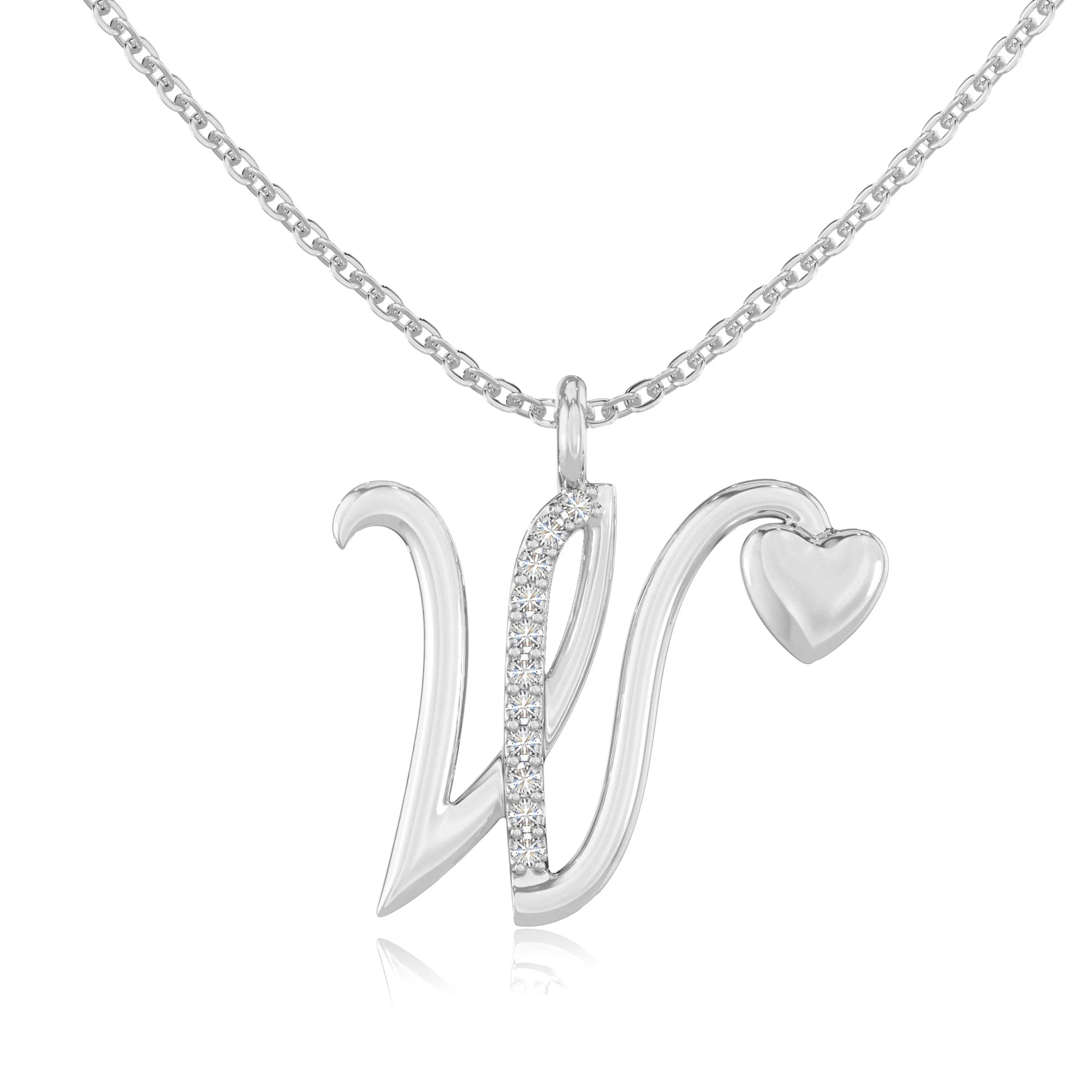 moissanite Initials necklaces in sterling silver 