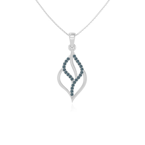 natural london-blue-topaz leaf necklaces in sterling silver 