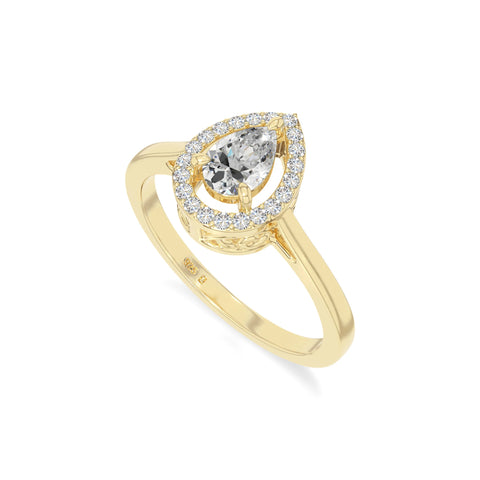 natural moissanite solitaire halo engagement rings in yellow gold vermeil