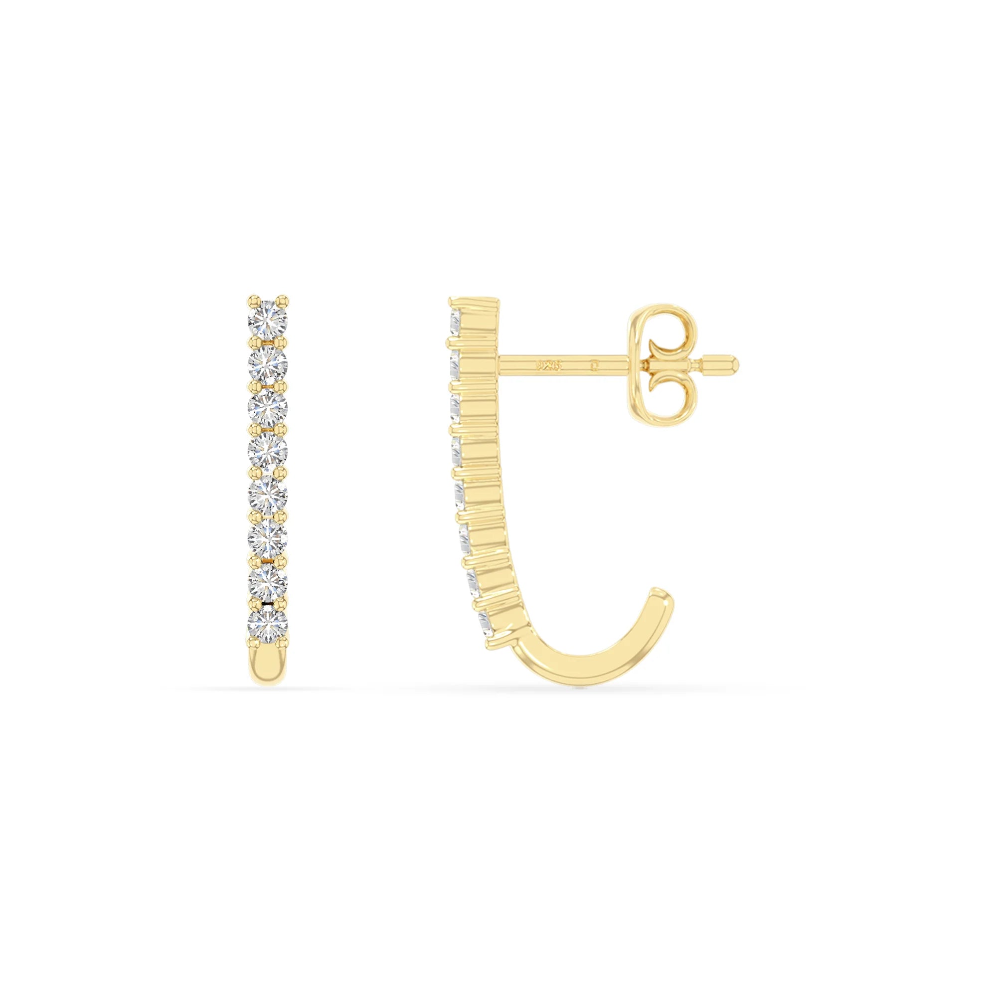 moissanite hoop earrings in yellow gold vermeil 