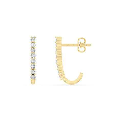 moissanite hoop earrings in yellow gold vermeil 