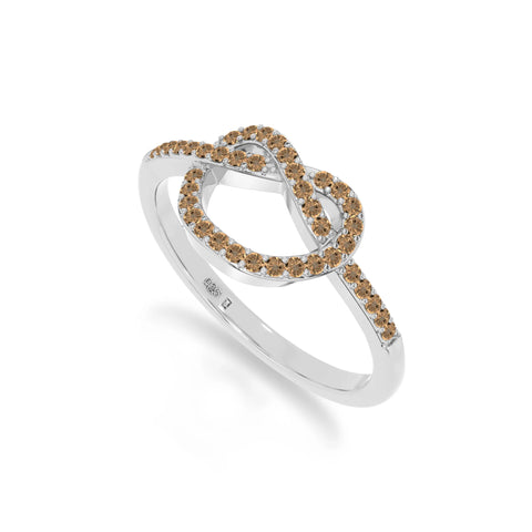 natural citrine infinity knot promise rings in sterling silver 