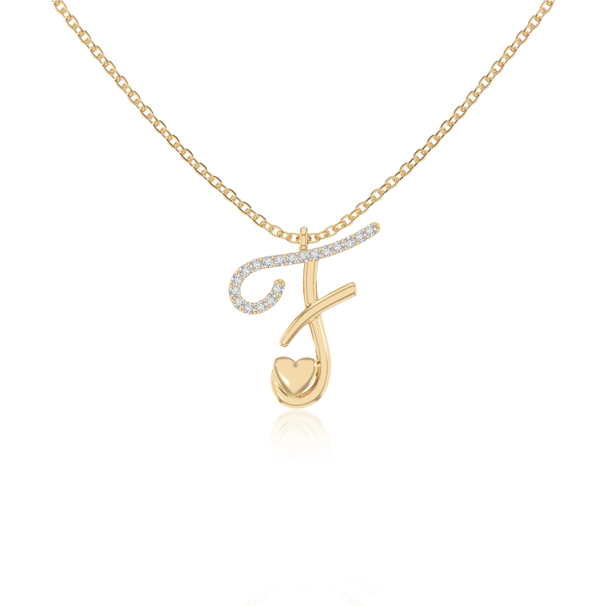 moissanite Initials necklaces in yellow gold vermeil 
