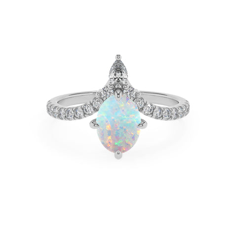 lab grown opal oval solitaire engagement ring