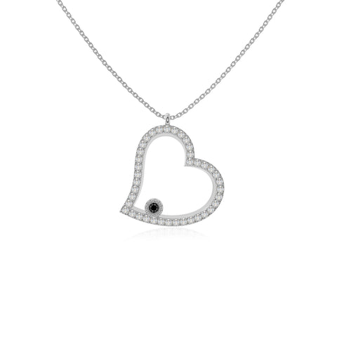 natural black-onyx heart necklaces in sterling silver 