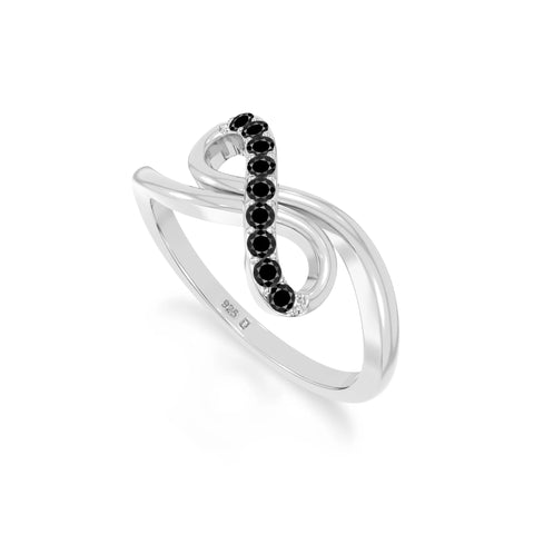 natural black onyx infinity promise rings in sterling silver 