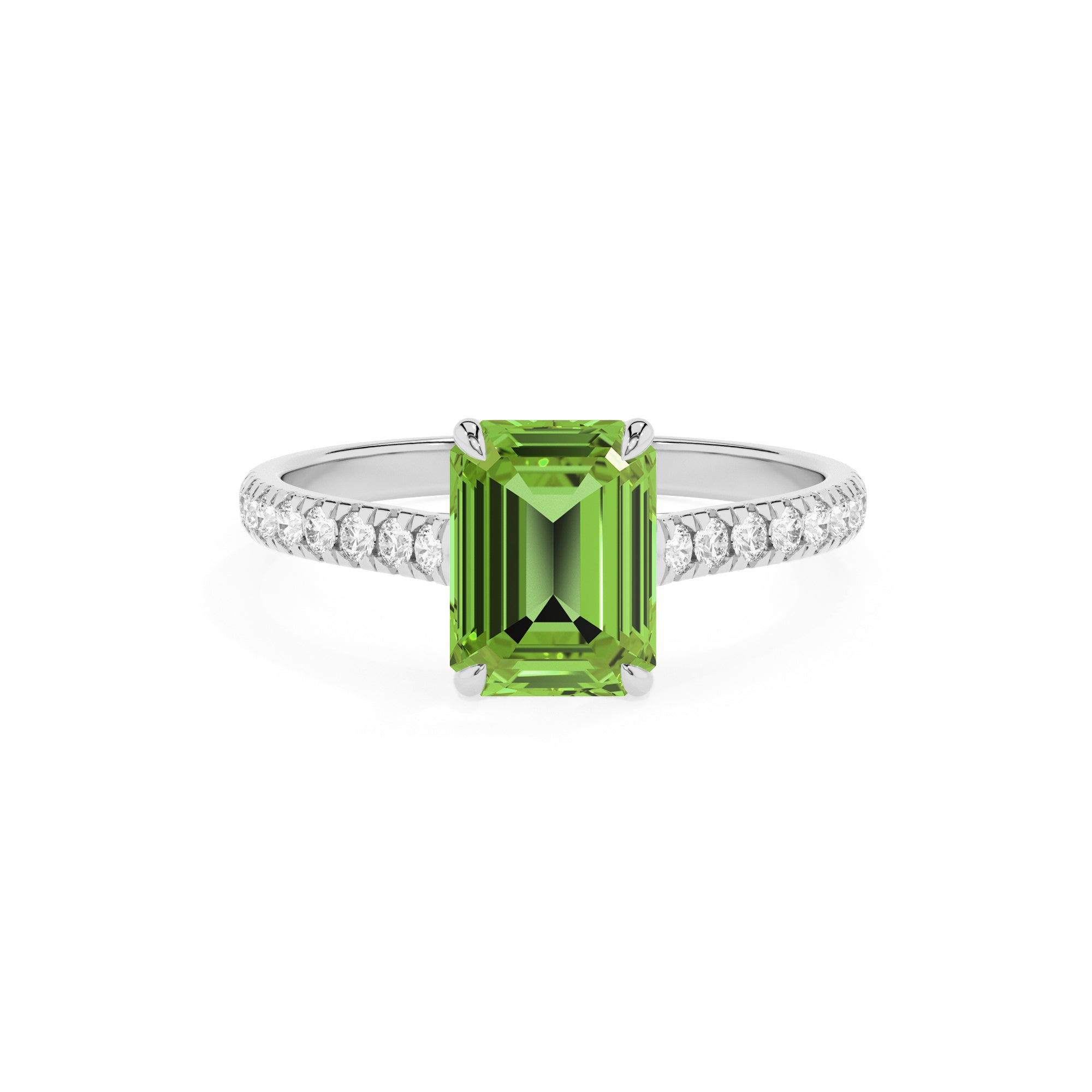 natural peridot peridot half eterity solitaire engagement ring