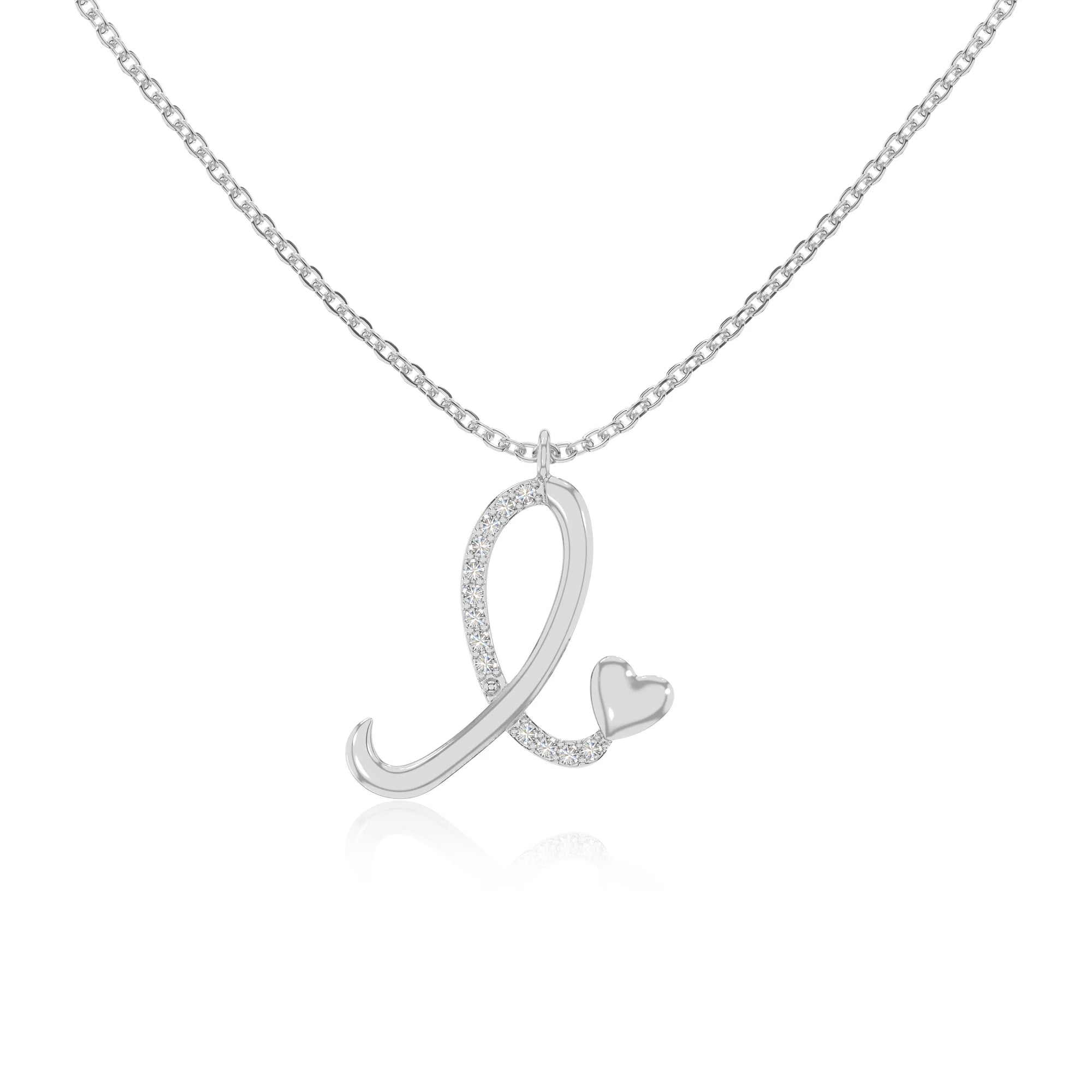 moissanite Initials necklaces in sterling silver 