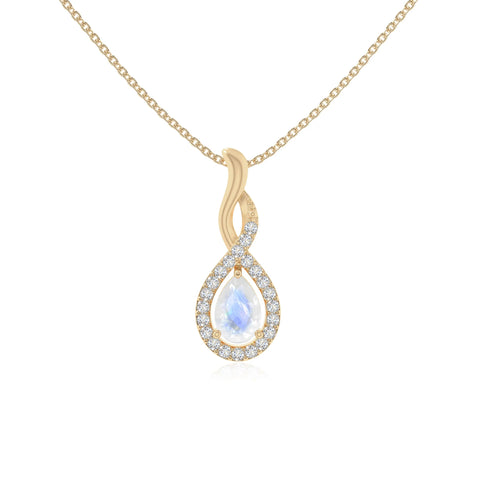 rainbow moonstone infinity necklaces in yellow gold vermeil 