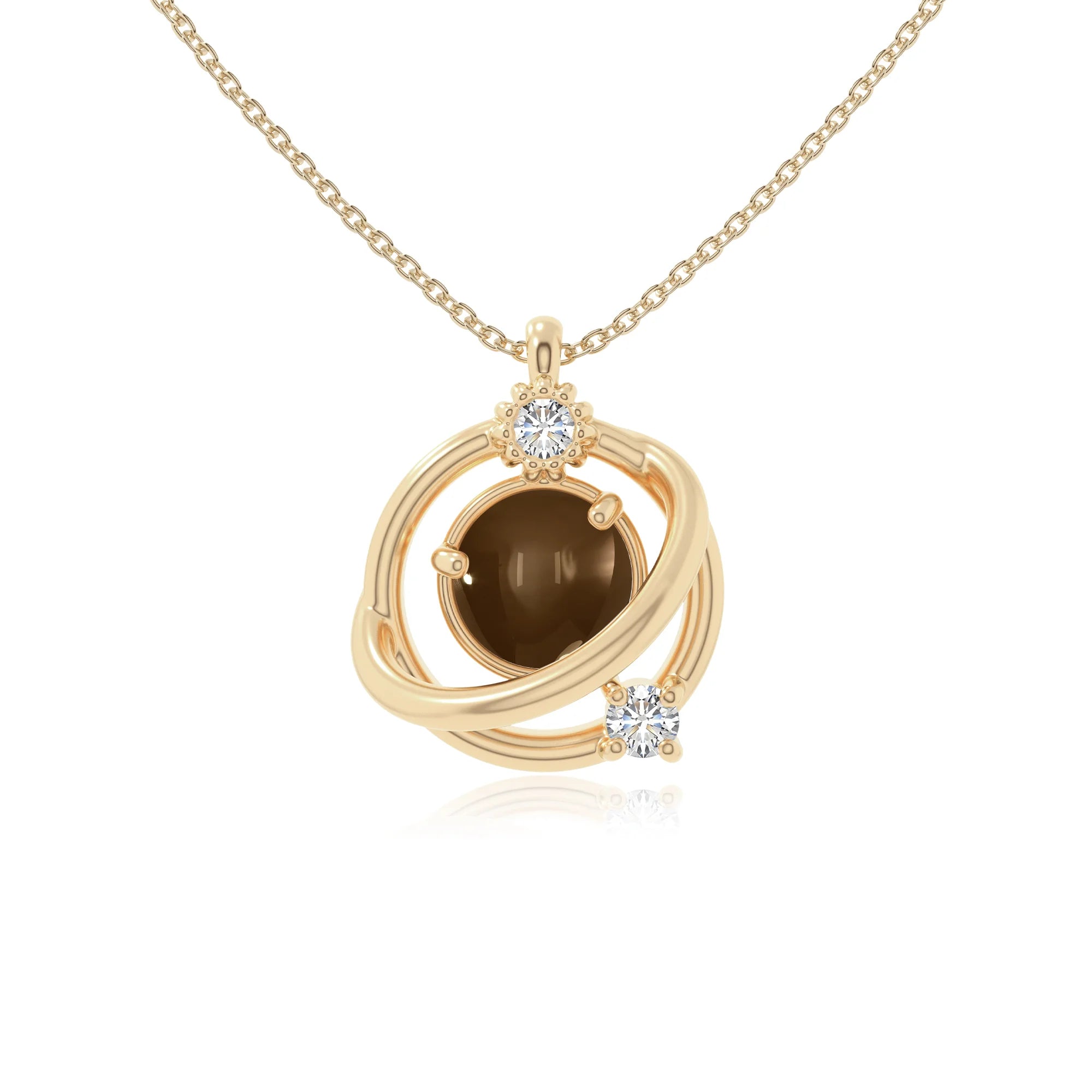 smoky quartz galaxy necklaces in yellow gold vermeil 
