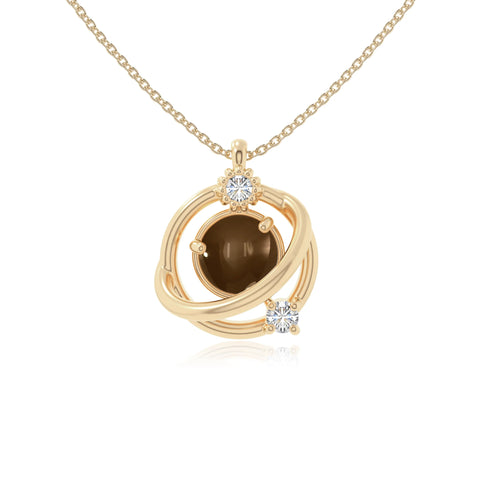 smoky quartz galaxy necklaces in yellow gold vermeil 