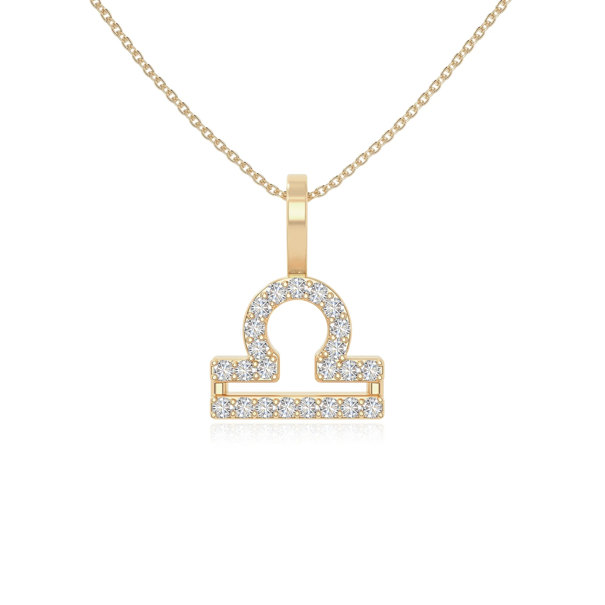 moissanite libra zodiac necklaces in yellow gold vermeil 