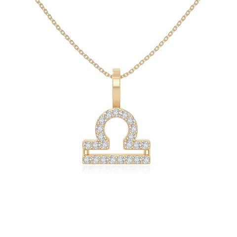 moissanite libra zodiac necklaces in yellow gold vermeil 