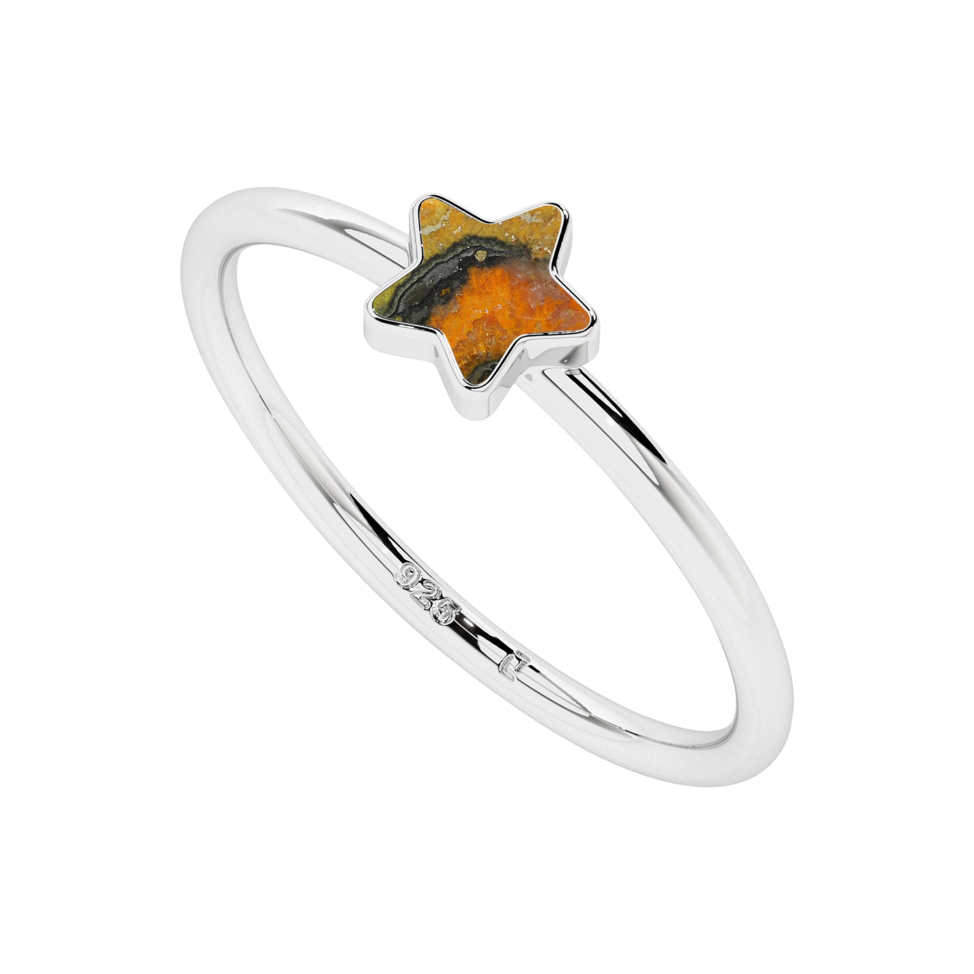 bumble bee star shape stackable bezel-set ring