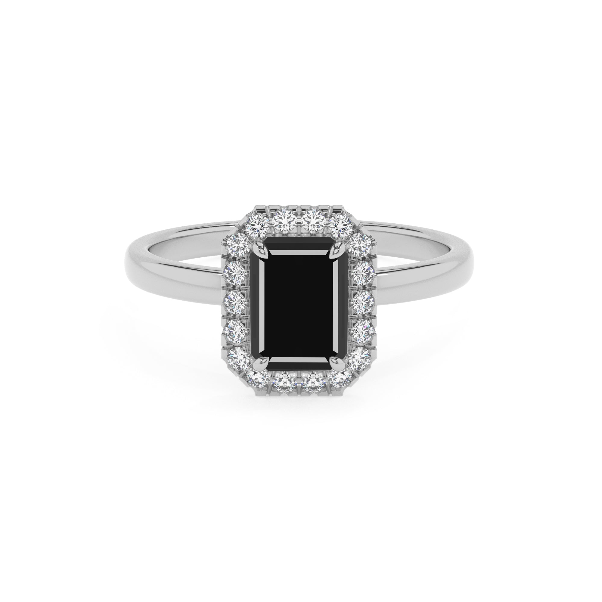 natural black-onyx emerald halo solitaire engagement ring