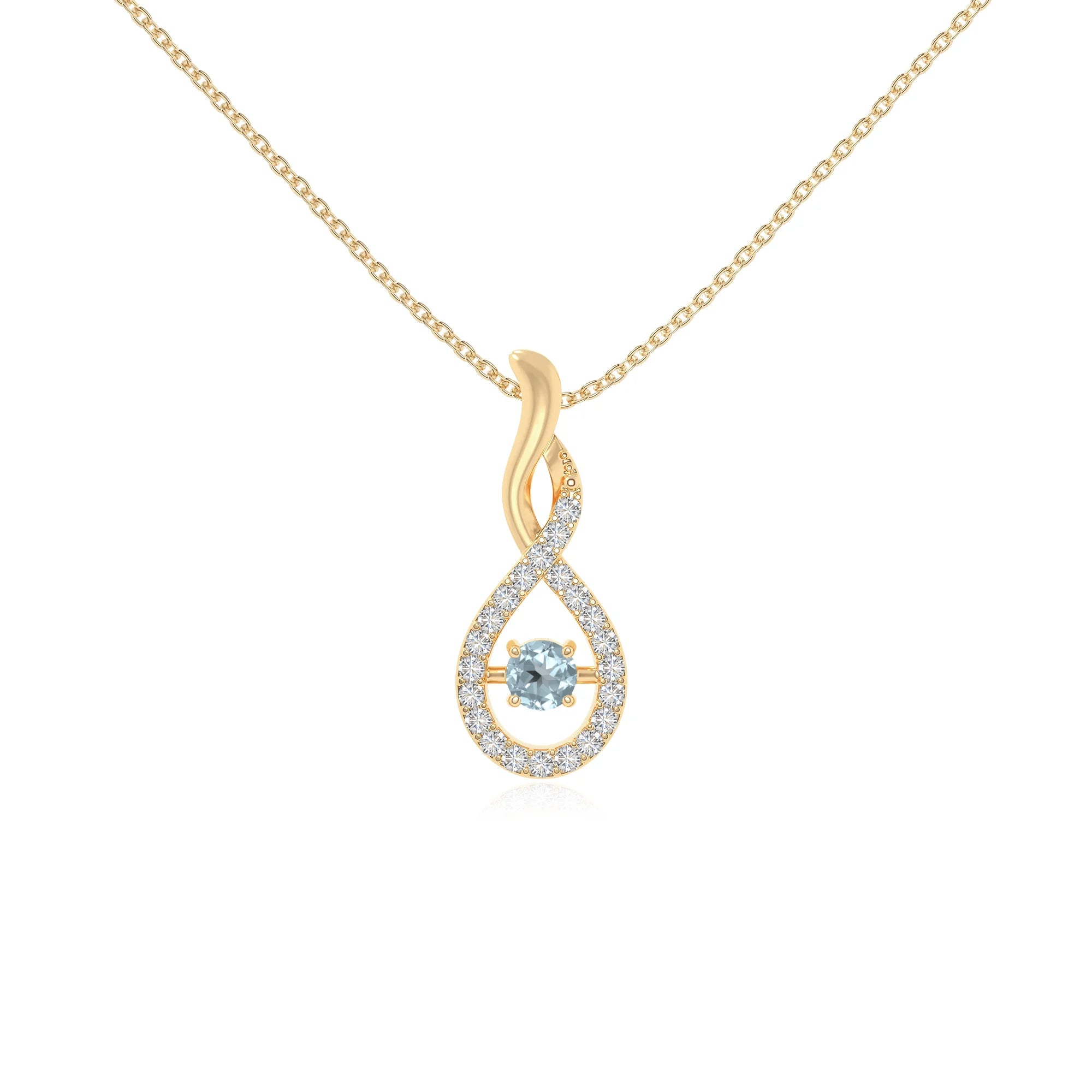 natural aquamarine infinity necklaces in yellow gold vermeil 