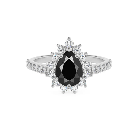 natural black-onyx pear half eterity halo solitaire engagement ring