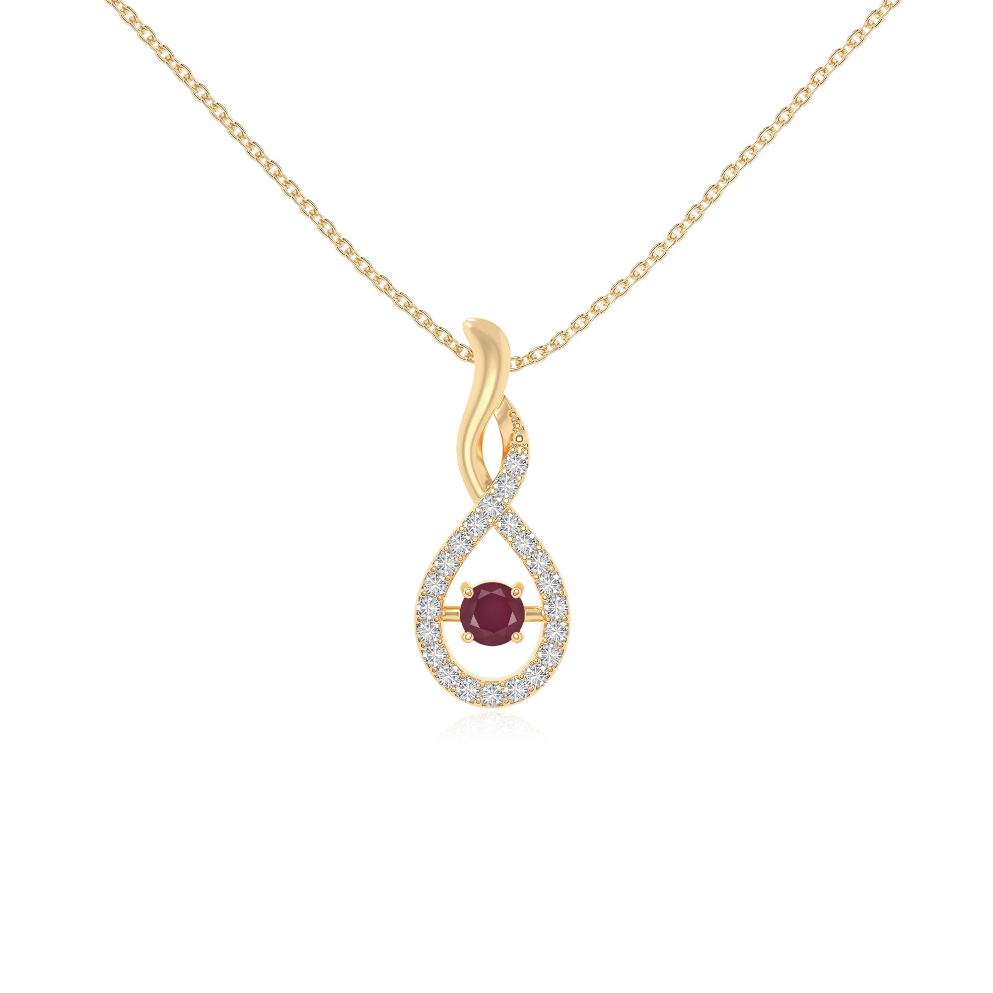 natural ruby infinity necklaces in yellow gold vermeil 