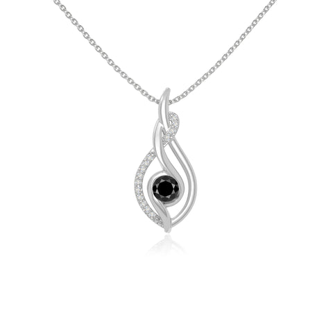 natural black-onyx twisted infinty knot necklaces in sterling silver 