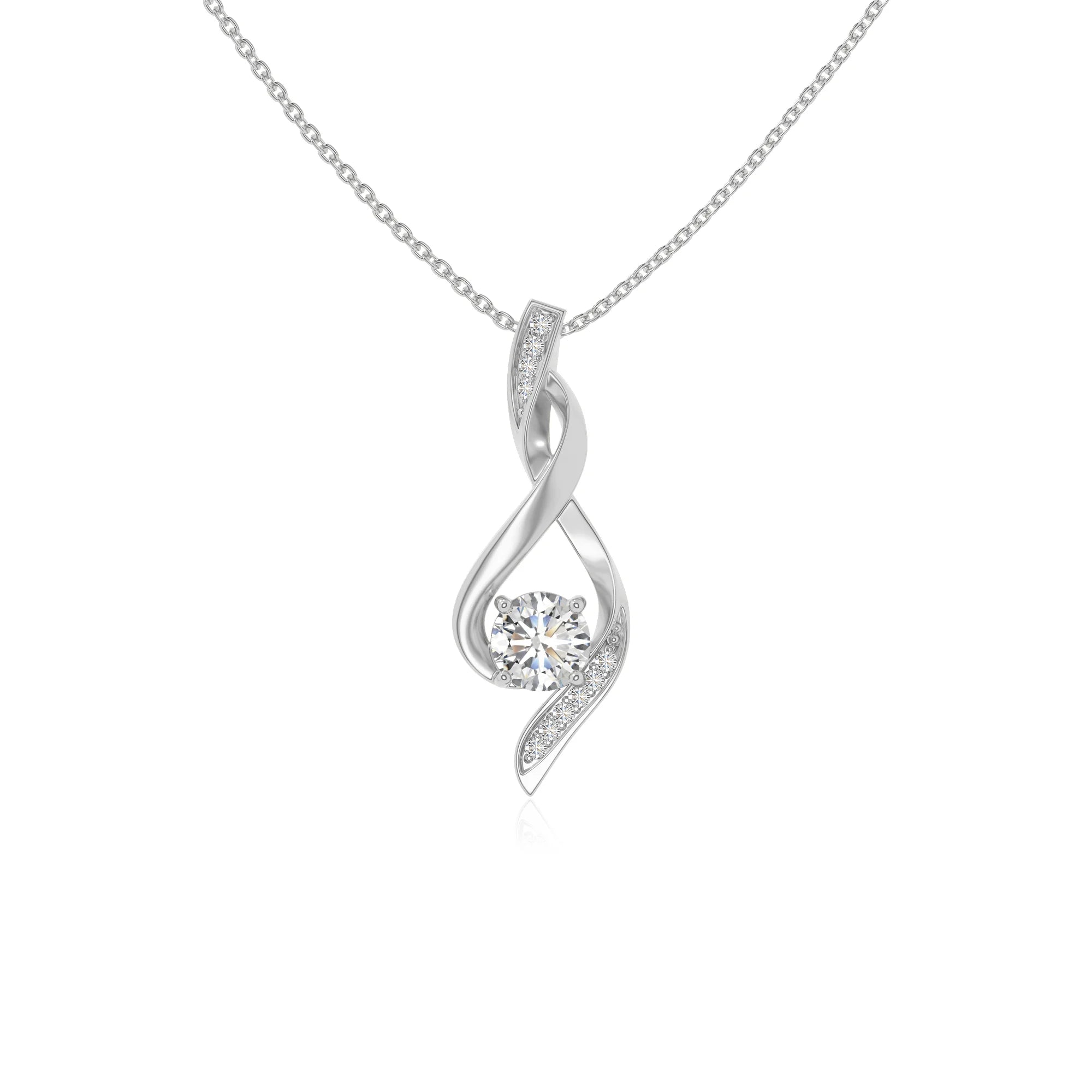 moissanite infinity necklaces in sterling silver 
