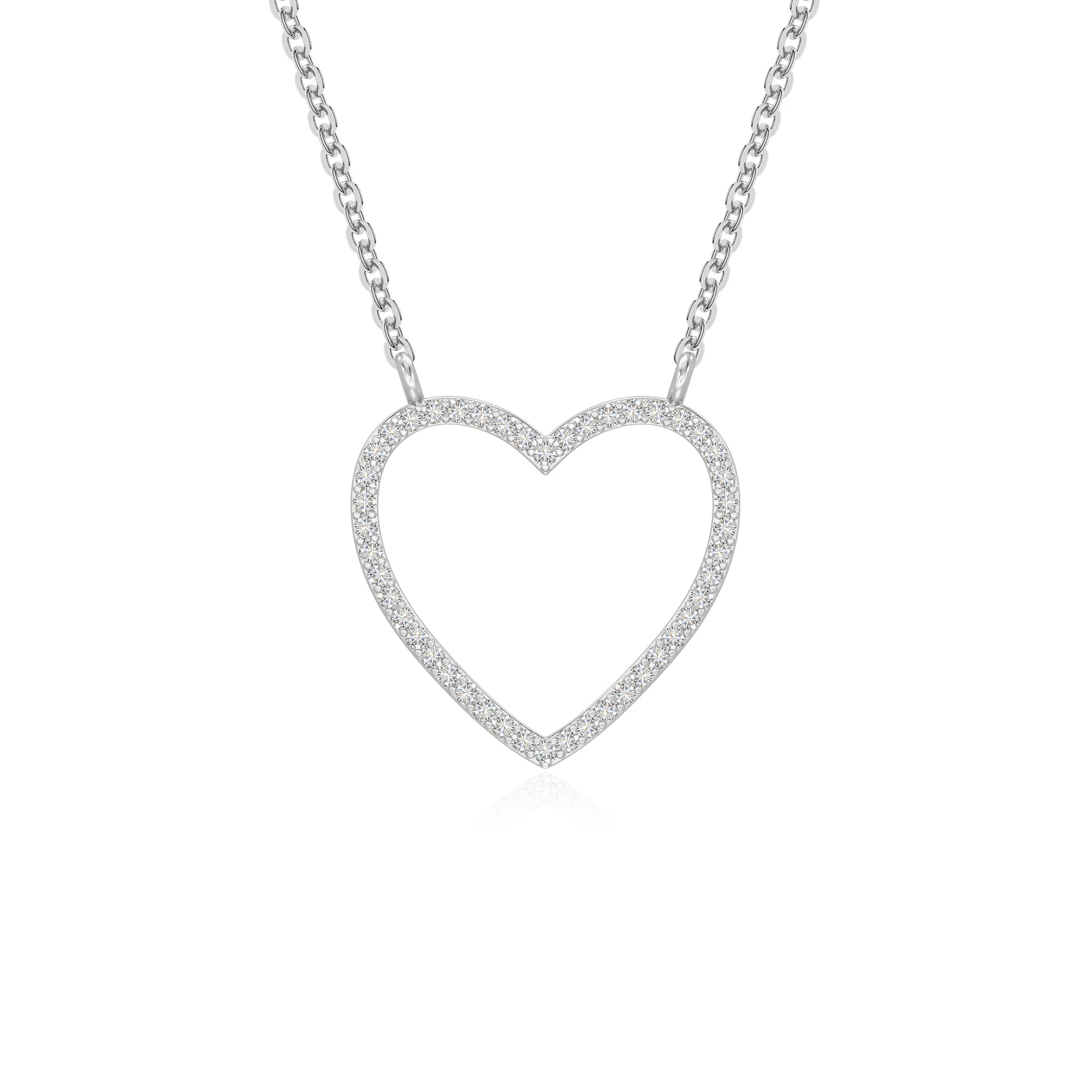 moissanite heart necklaces in sterling silver 