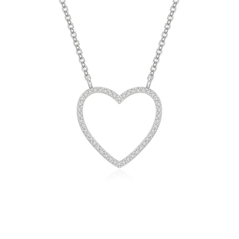 moissanite heart necklaces in sterling silver 