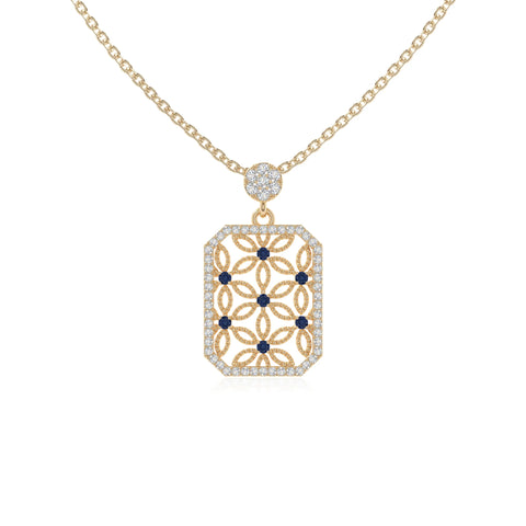 natural blue-sapphire infinity love knot necklaces in yellow gold vermeil 