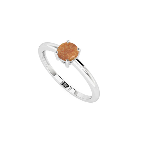 sunstone round cab stackable prong-set ring