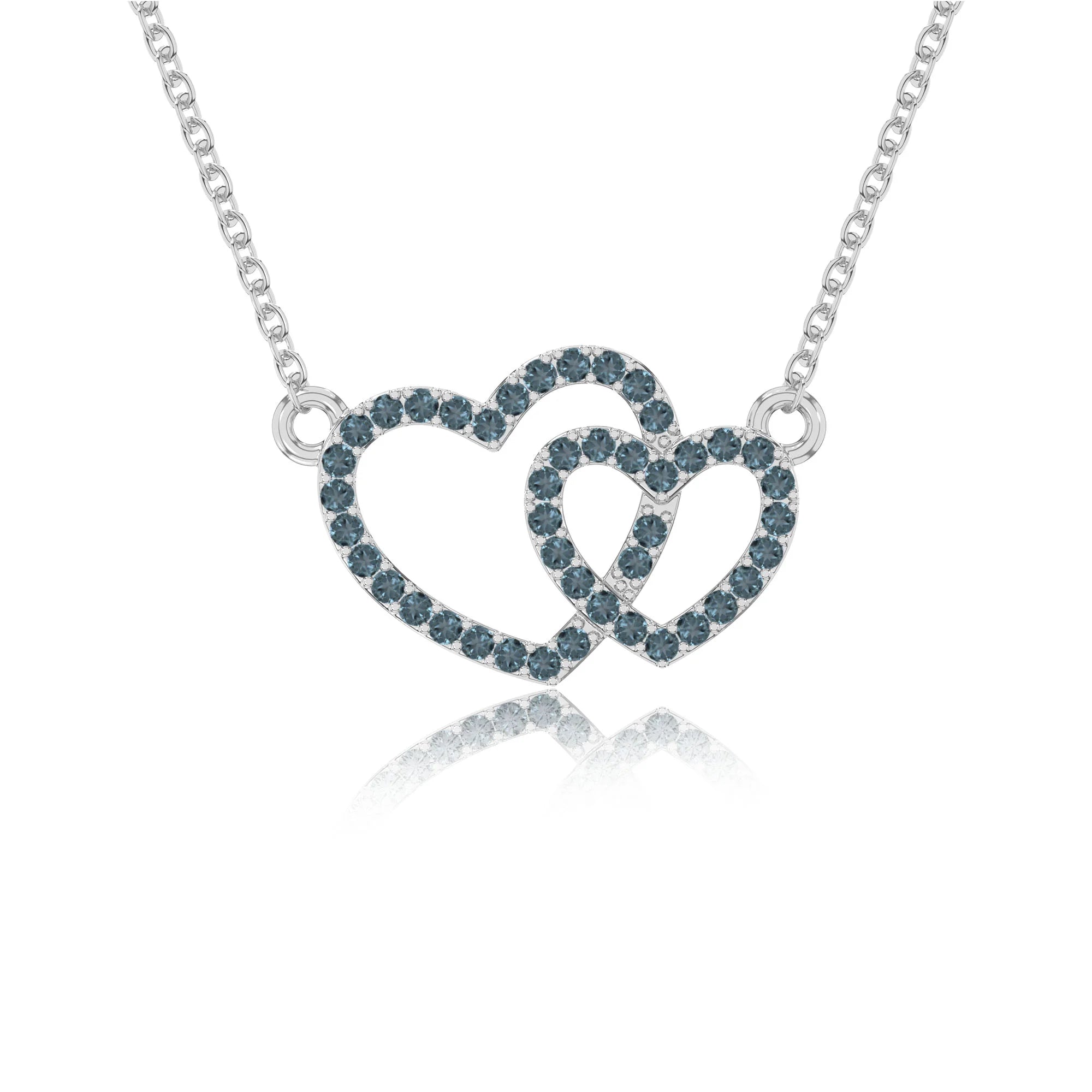 natural london-blue-topaz heart in heart necklaces in sterling silver 