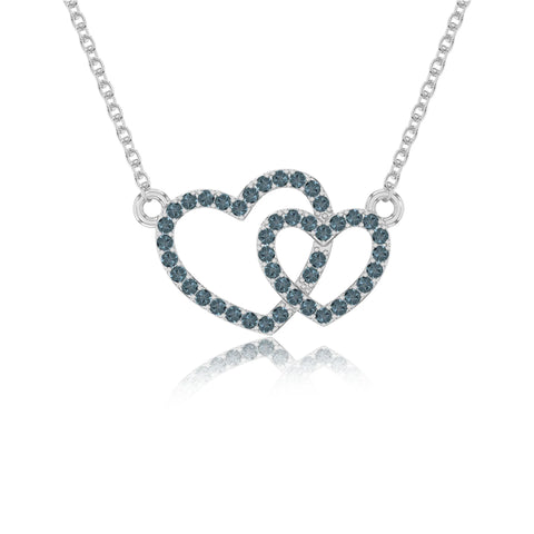 natural london-blue-topaz heart in heart necklaces in sterling silver 