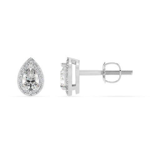 lab grown moissanite pear stud earrings with moissanite 