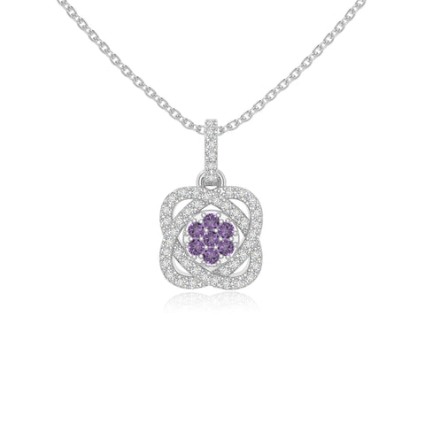 natural amethyst inner power necklaces in sterling silver 