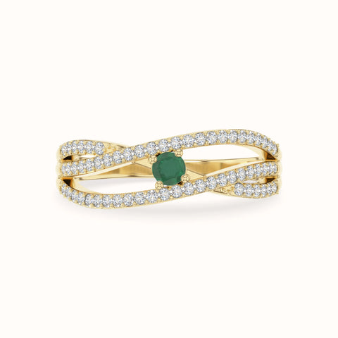 natural emerald promise rings in yellow gold vermeil