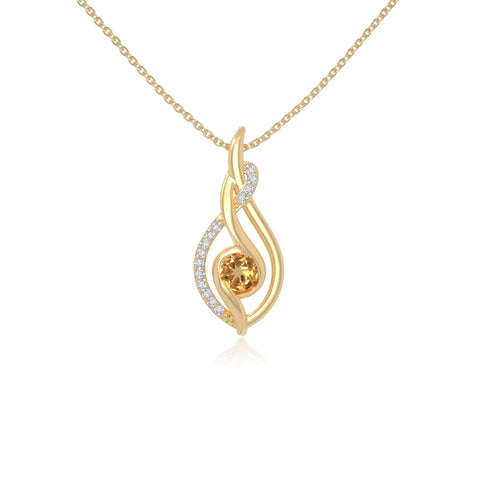 natural citrine twisted infinty knot necklaces in yellow gold vermeil 