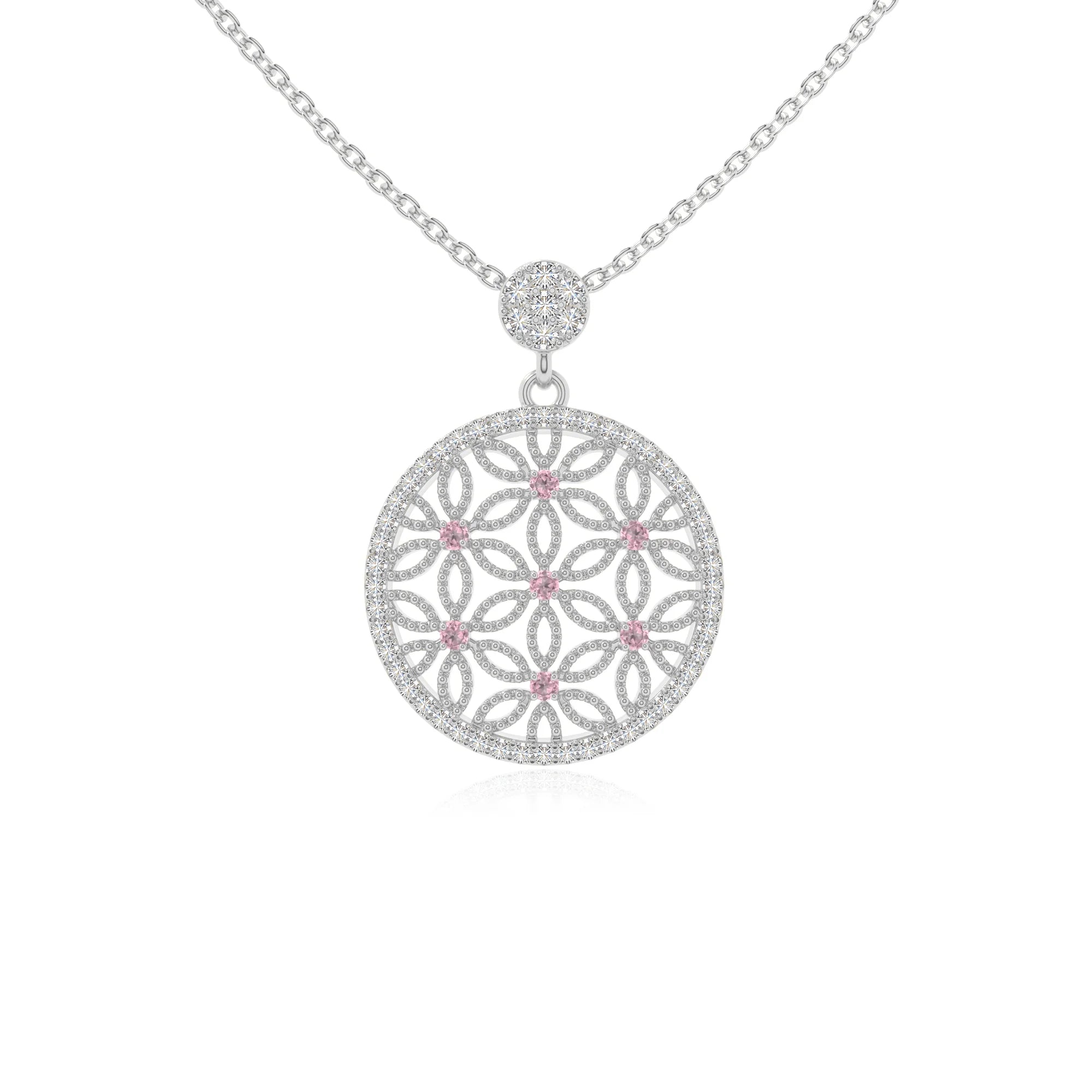natural pink-tourmaline infinity love knot necklaces in sterling silver 