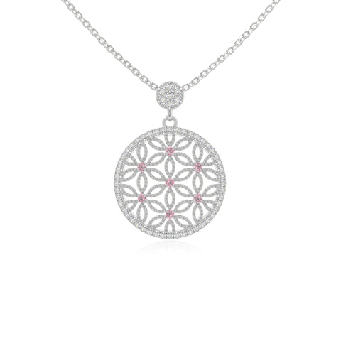natural pink-tourmaline infinity love knot necklaces in sterling silver 