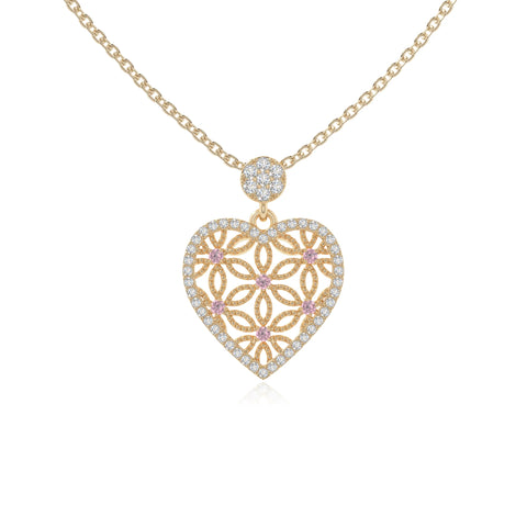 natural pink-tourmaline infinity love knot necklaces in yellow gold vermeil 