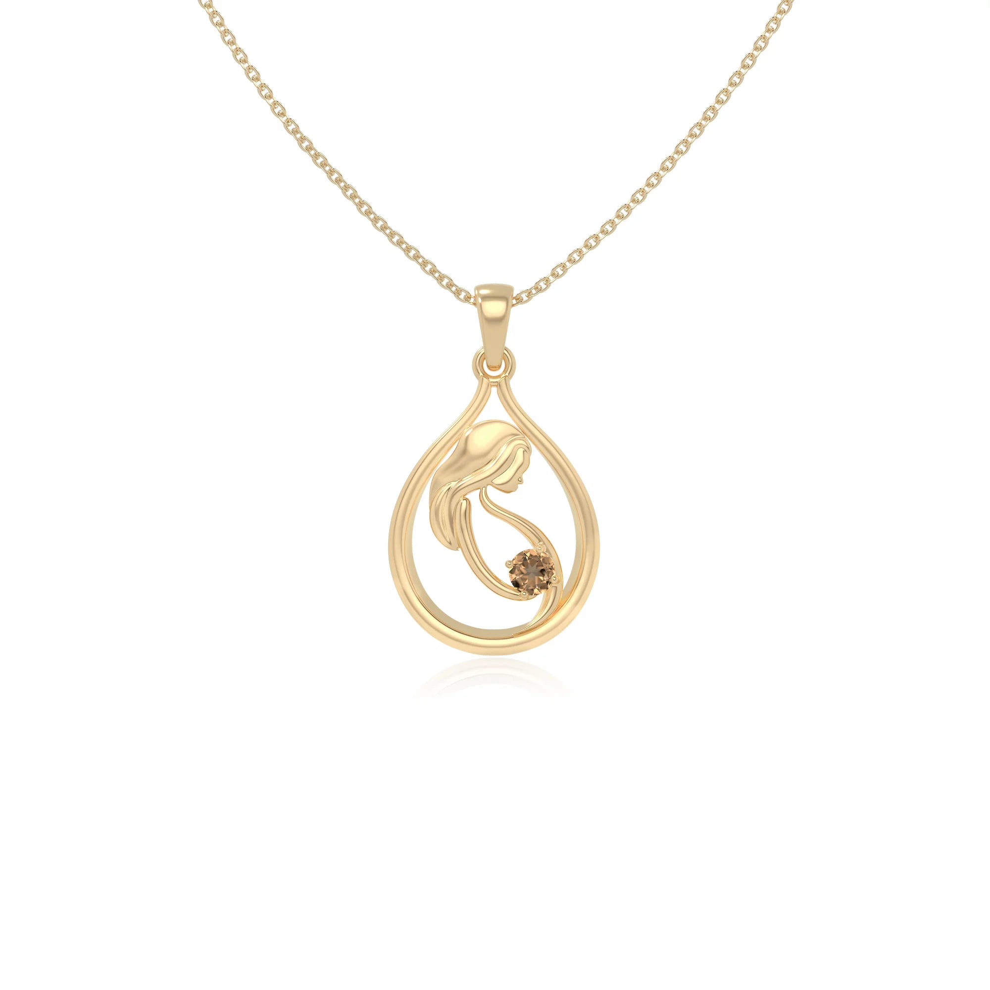 natural citrine mom to be necklaces in yellow gold vermeil 