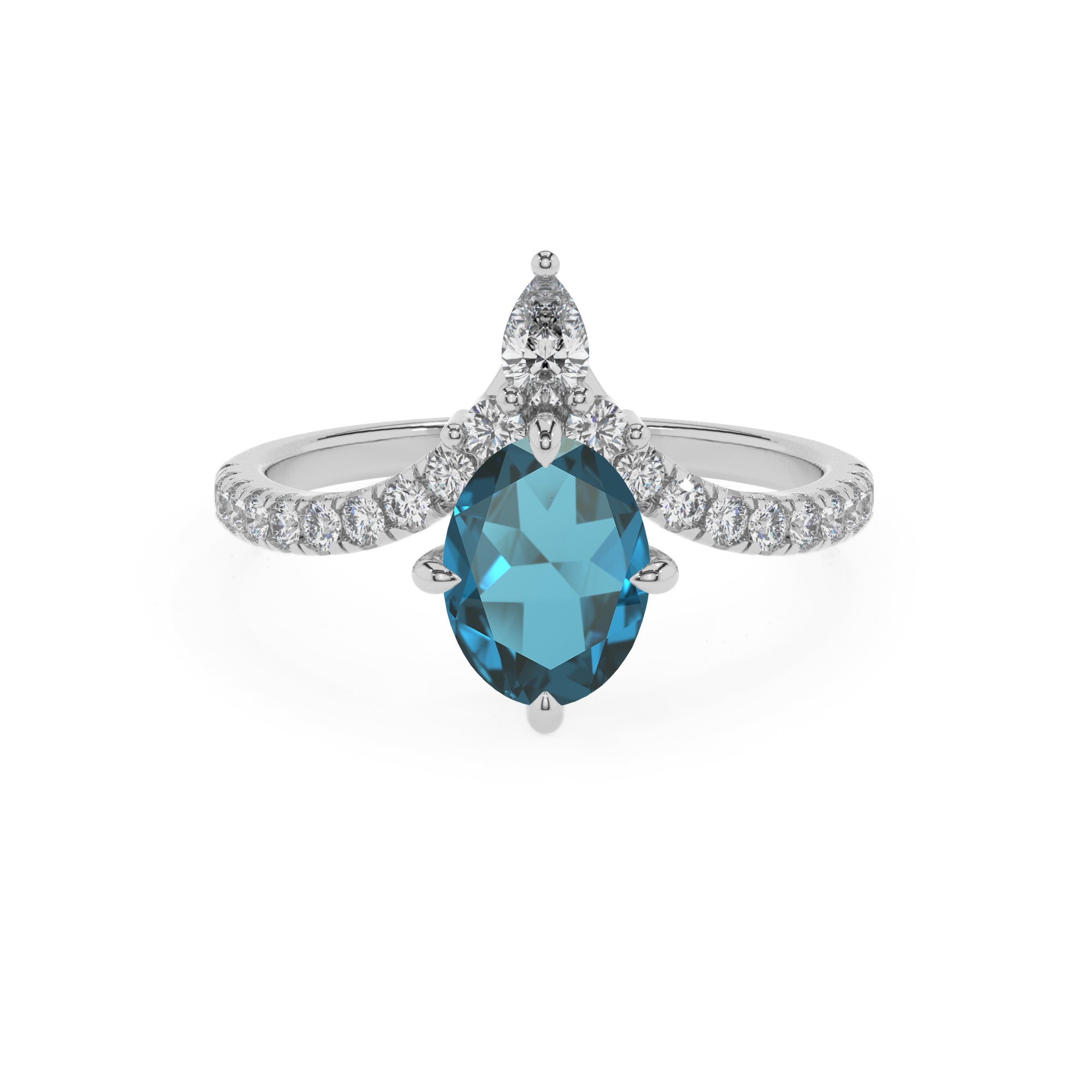 natural london blue topaz oval solitaire engagement ring