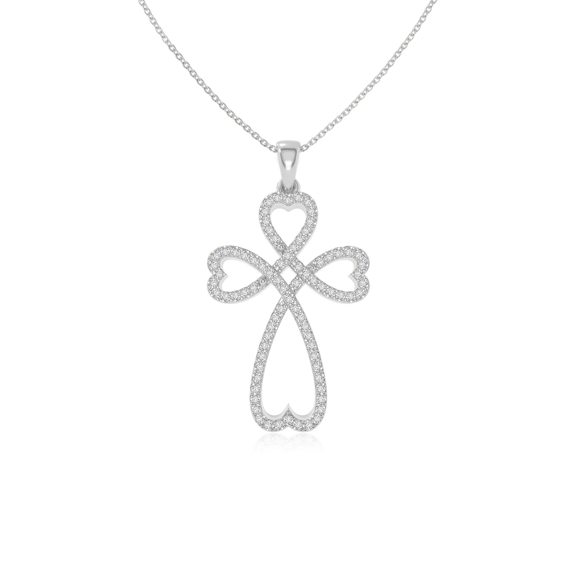 moissanite infinity cross necklaces in sterling silver 
