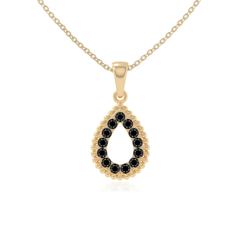 natural black-onyx infinity love knot necklaces in yellow gold vermeil 