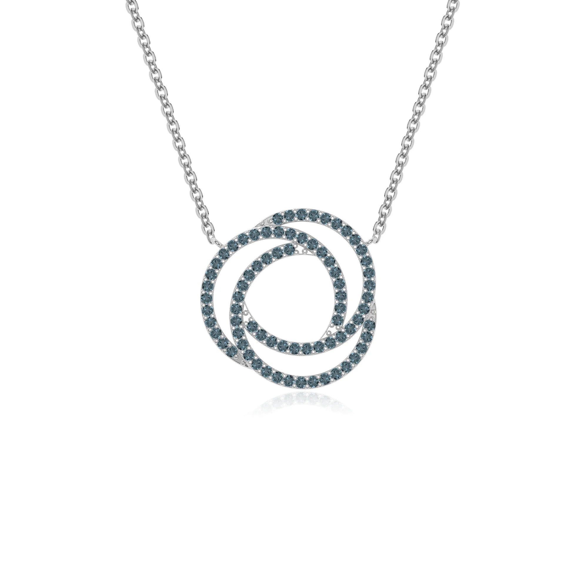 natural london-blue-topaz infinity love knot necklaces in sterling silver 