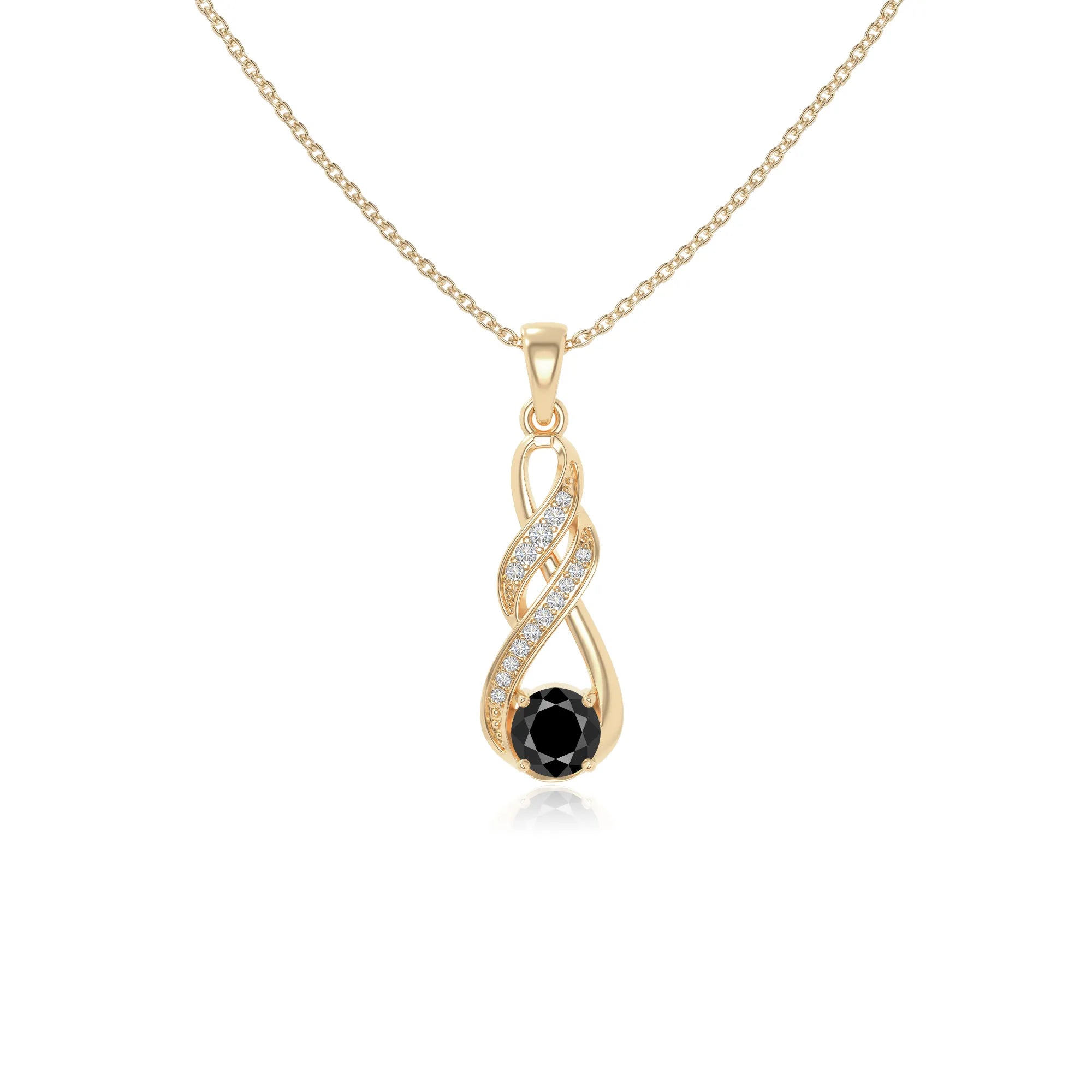 natural black-onyx infinity necklaces in yellow gold vermeil 