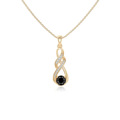natural black-onyx infinity necklaces in yellow gold vermeil 