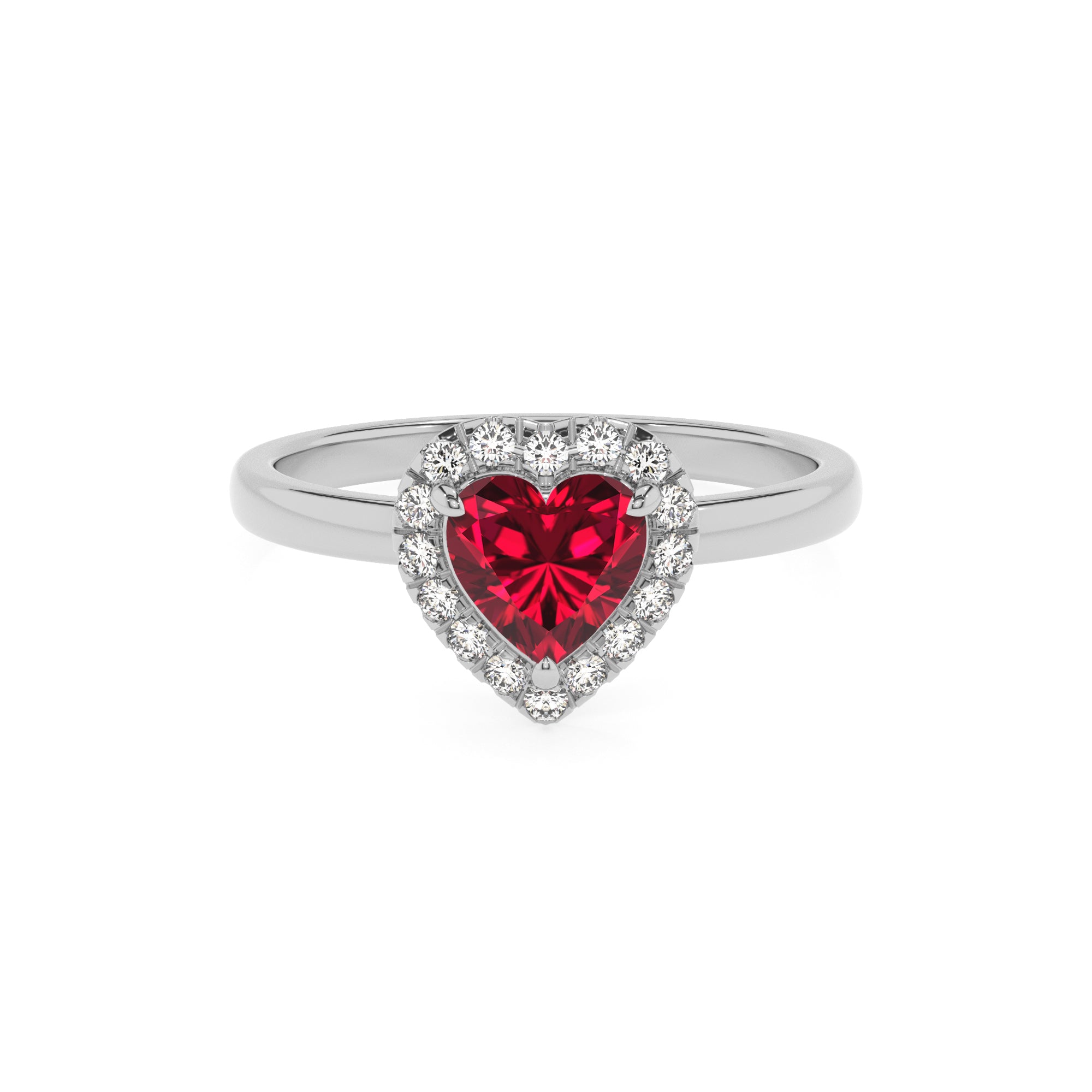 lab-grown ruby heart halo solitaire engagement ring